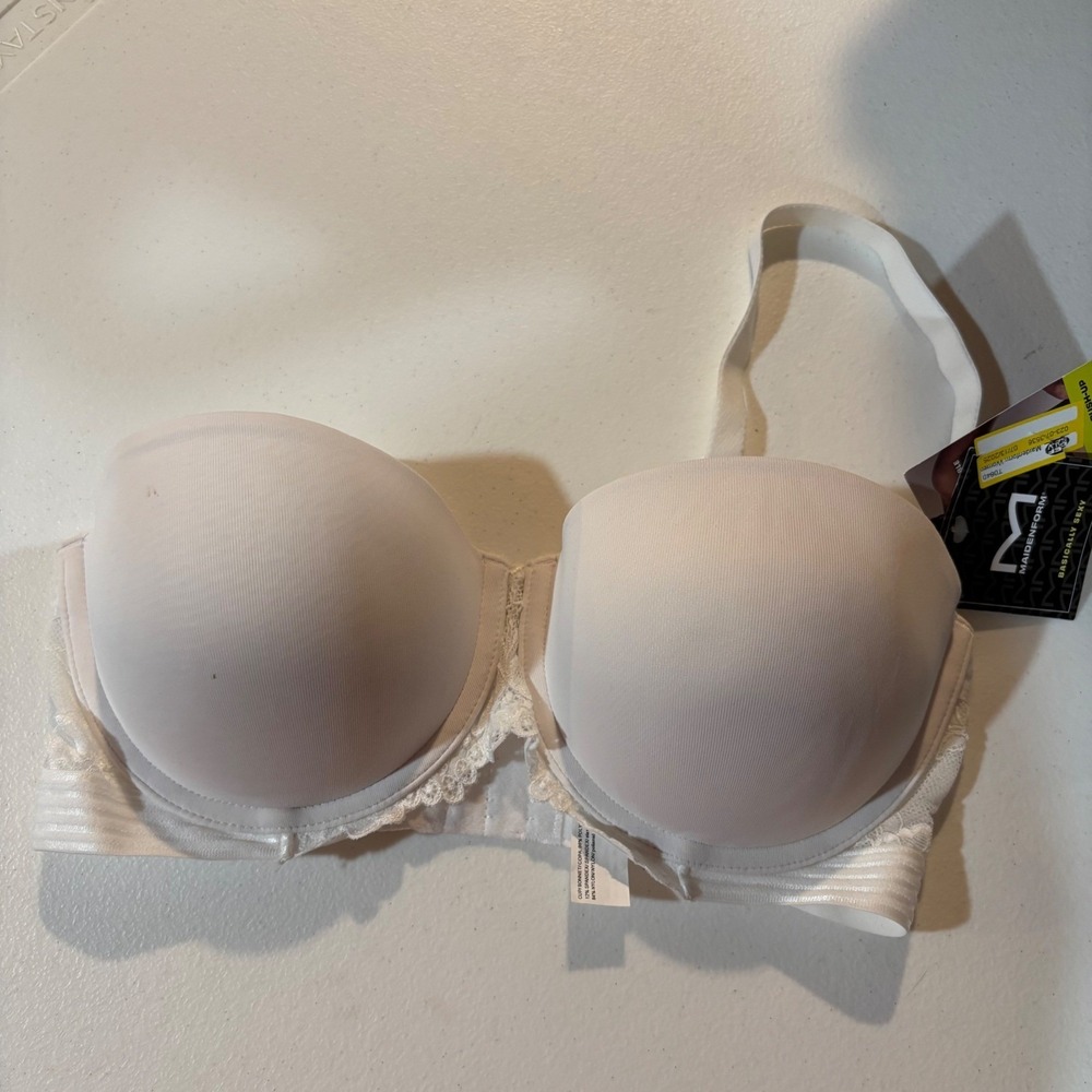 Maidenform Basically Sexy Strapless Push-Up Bra White 34D‎ SE1102 NWT
